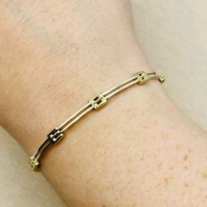 EUC Vintage 925 Sterling Silver & Gold Italian Made Bracelet